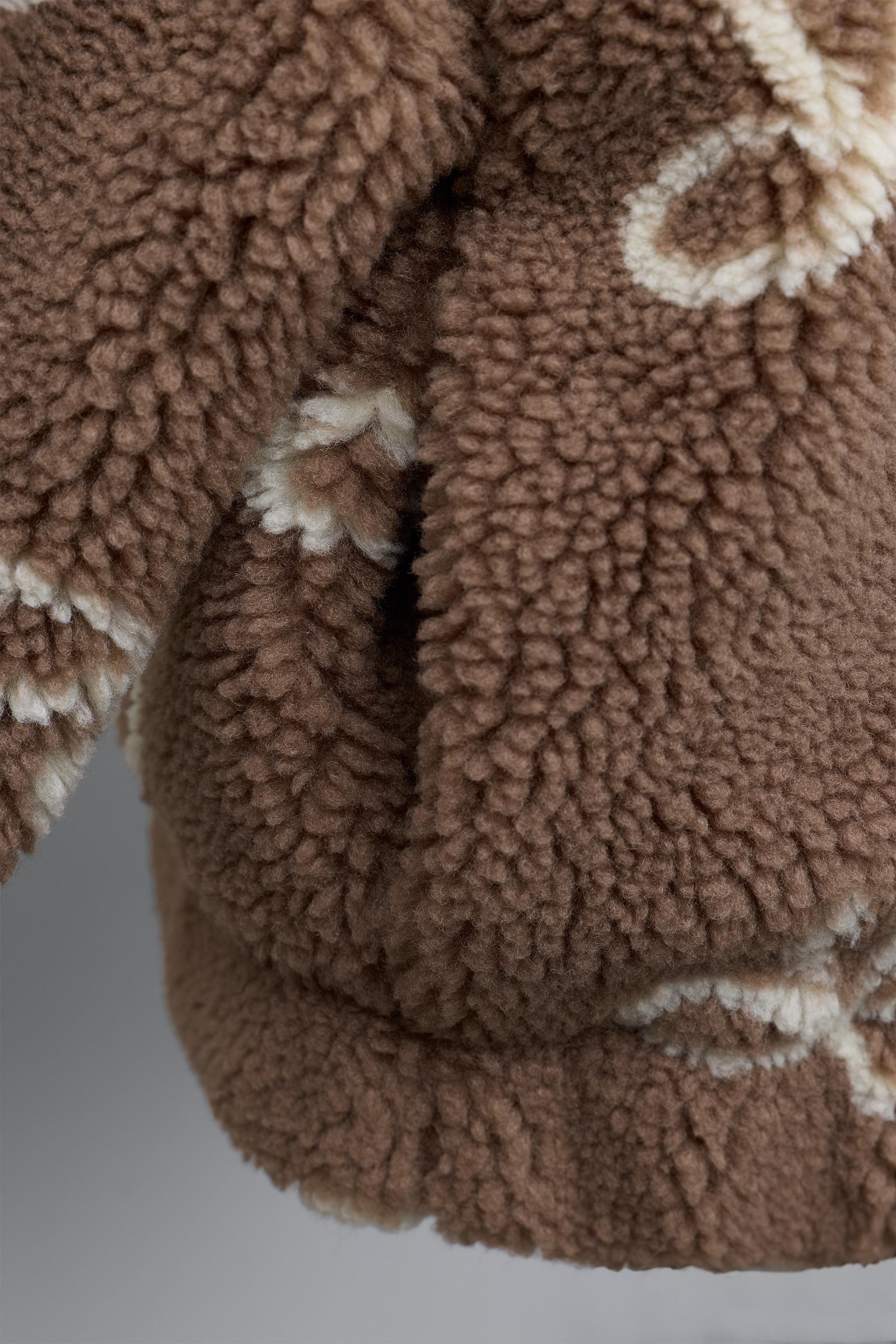 FAUX SHEARLING JACKET WITH BOW PRINT | Zara US