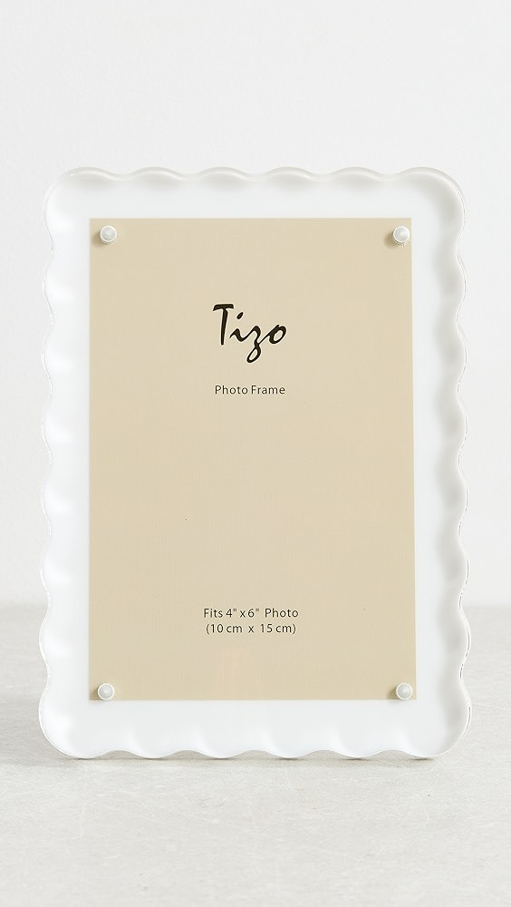 Lucite Frame Wave Design White 4x6 | Shopbop
