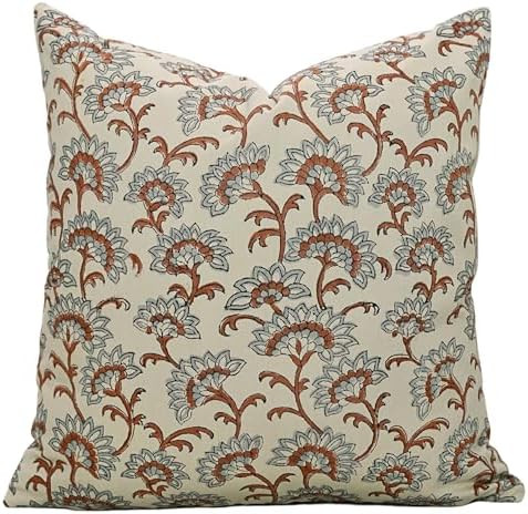 Cotton and Satin Decorative Throw Pillow Cushion Case for Sofa Couch Bed Chair, Soft 12X20 Inch L... | Amazon (US)