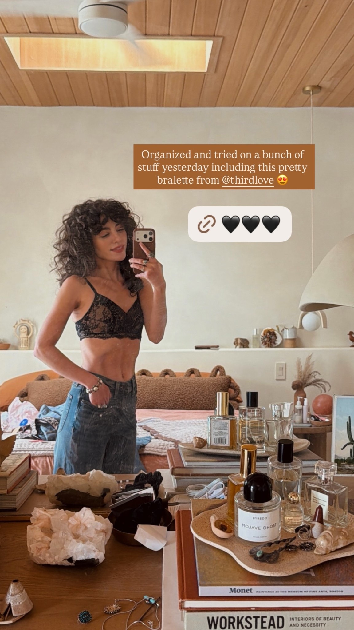 Organized and tried on a bunch of stuff yesterday including this pretty bralette from @thirdlove 😍