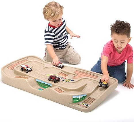 Simplay3 Portable Carry and Go Kids Race Track Toy Car Train Table, 2-Sided No Assembly for Child... | Amazon (US)