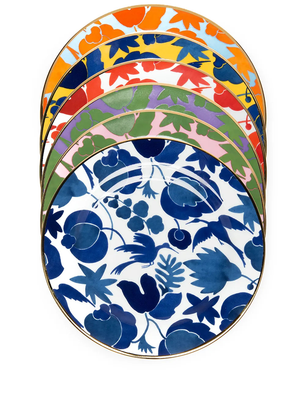 La DoubleJ Wildbird Six Dessert Plates - Farfetch | Farfetch Global