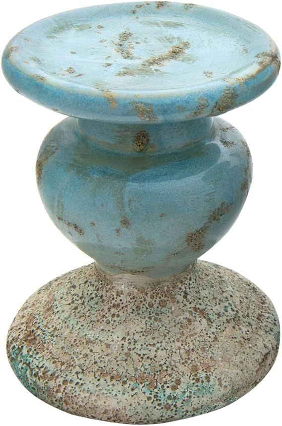 Distressed Blue Terracotta Pillar Candleholder | Amazon (US)