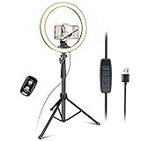 UBeesize 12’’ led Ring Light with Tripod Stand and Phone Holder, Selfie Ring Light for Video confere | Amazon (US)