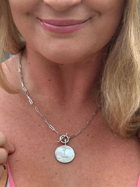 I love my silver personalized necklace from Melinda Maria Jewelry. You can get this necklace in silver or gold. I love the toggle on the necklace compared to clasp…much easier to put on and doesn’t tangle as easily.

Code: Hilary saves you 10% off SITEWIDE 

I chose the initial “L” for my son Leo. This is perfect gift option for anyone…especially mothers.

Personalized jewelry
Personalized necklace
Melinda Maria jewelry 
Gift guide for moms
Gift guide for her
First time mom gift
Baby shower gift 

#LTKStyleTip