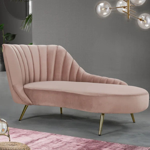 Tiberius Velvet Chaise Lounge | Wayfair North America