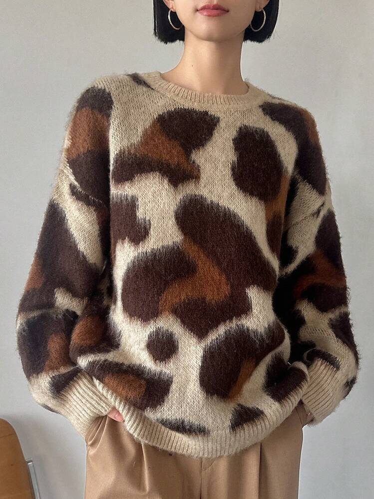 FRIFUL Damen Leopardenmuster Oversize | SHEIN