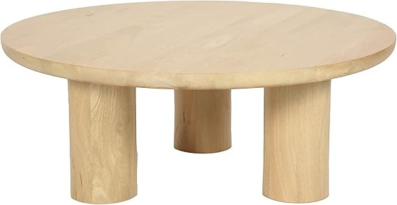 Sagebrook Home Round Mango Wood Modern Accent, End, Side, Entry Console Furniture Coffee Table fo... | Amazon (US)