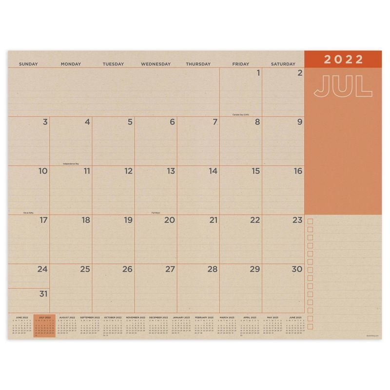 2022-23 Academic Desk Pad Blotter Calendar Monthly 22"x17" Kraft Large - TF Publishing | Target
