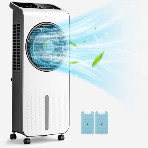 ARLIME Evaporative Air Cooler, 3-in-1 Portable Air Conditioner, AC Fan w/ 3 Modes, 24 Speeds Settings, 12H Timer & Remote Control, Swamp Cooler for Office, Bedroom, Home, white | Amazon (US)