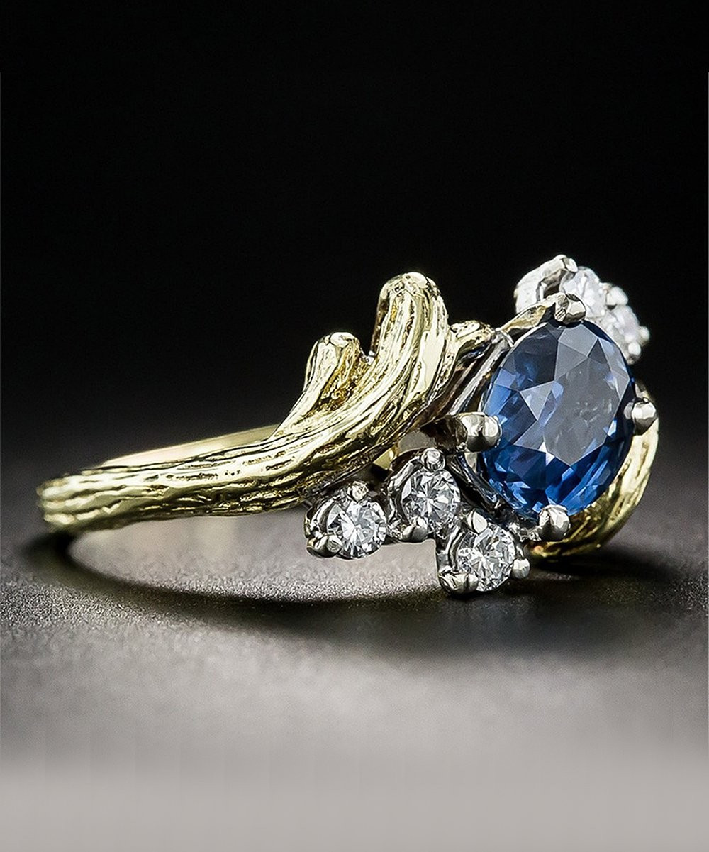 Blue & White Crystal Rattan Ring | Zulily