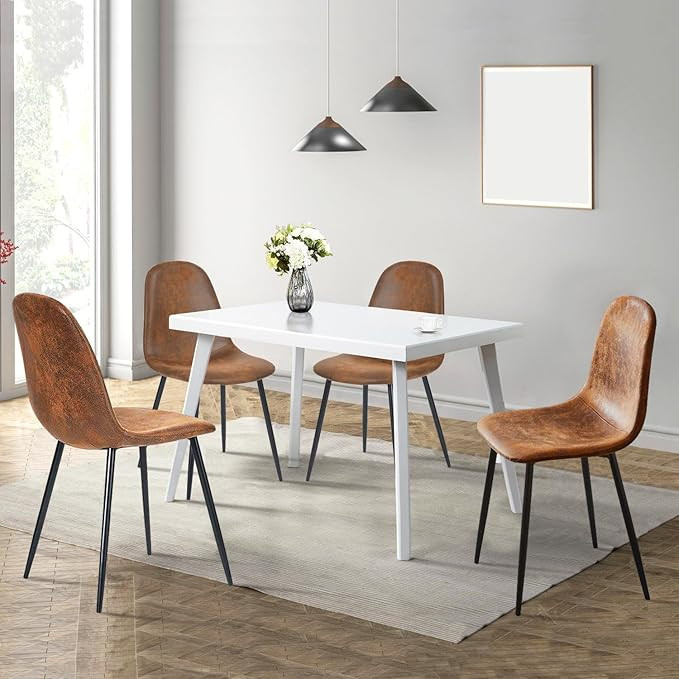 FurnitureR Dining Chairs Comfortable Upholstered Side Seating Armless for Home Kitchen Bedroom Li... | Amazon (US)