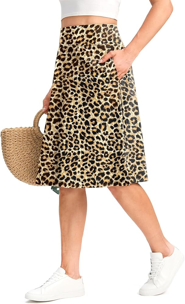 Viodia 25" Knee Length Long Skorts for Women with Pockets Dressy Casual Midi Skort Summer Travel ... | Amazon (US)