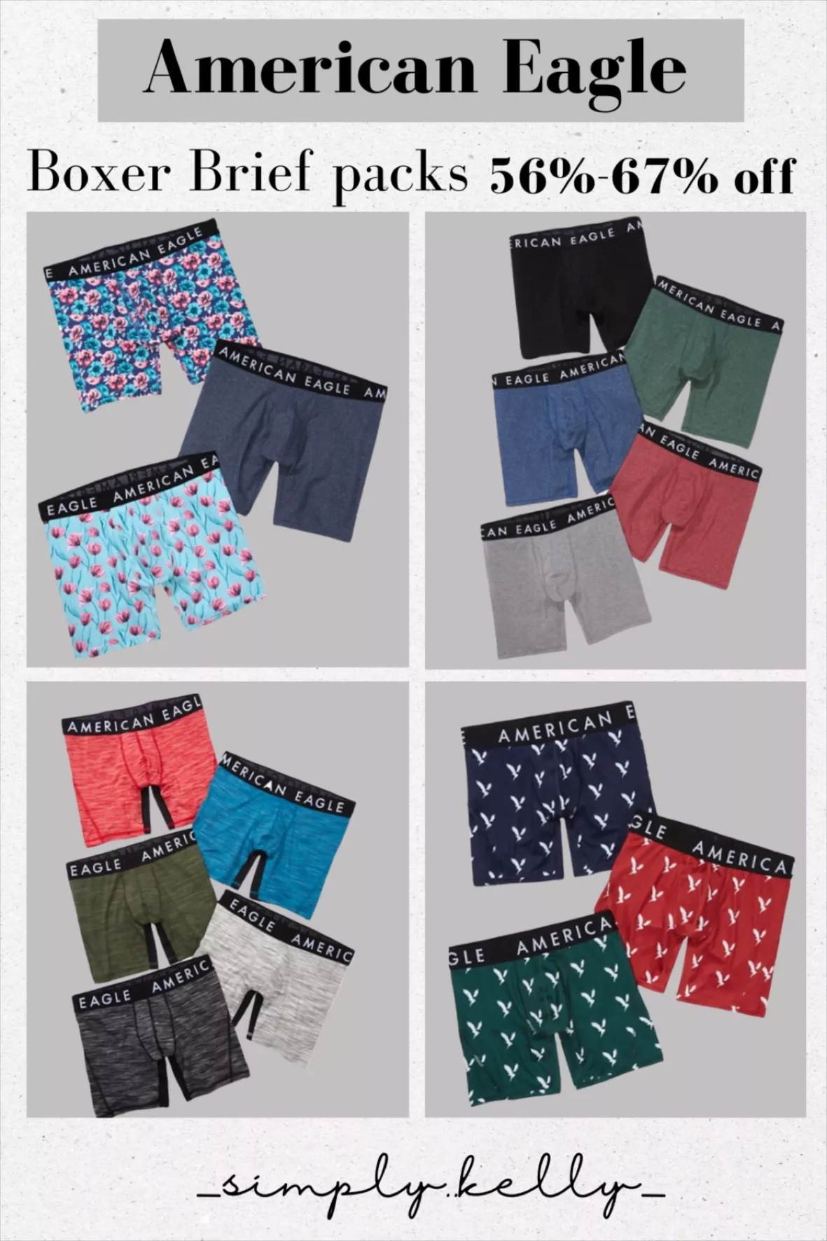 American Eagle Outfitters, Underwear & Socks, American Eagle Boxer Brief  6 3 Pack