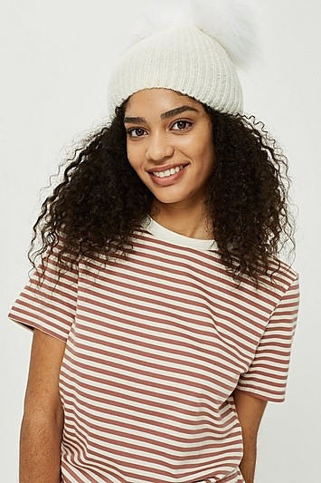 Double Pom Beanie Hat - Ivory | Topshop US