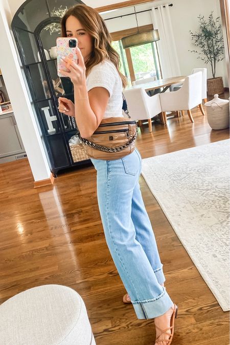 Sister sling bag- color: dark nude patent at Think Rolyn 
XS tee- 20% off code: anthro20
Jeans down one size. 
Sandals tts - 20% off code: LTK20

#LTKxMadewell #LTKItBag