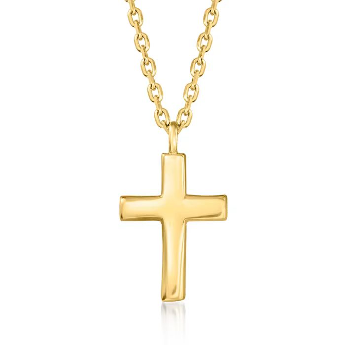 14kt Yellow Gold Cross Necklace | Ross-Simons
