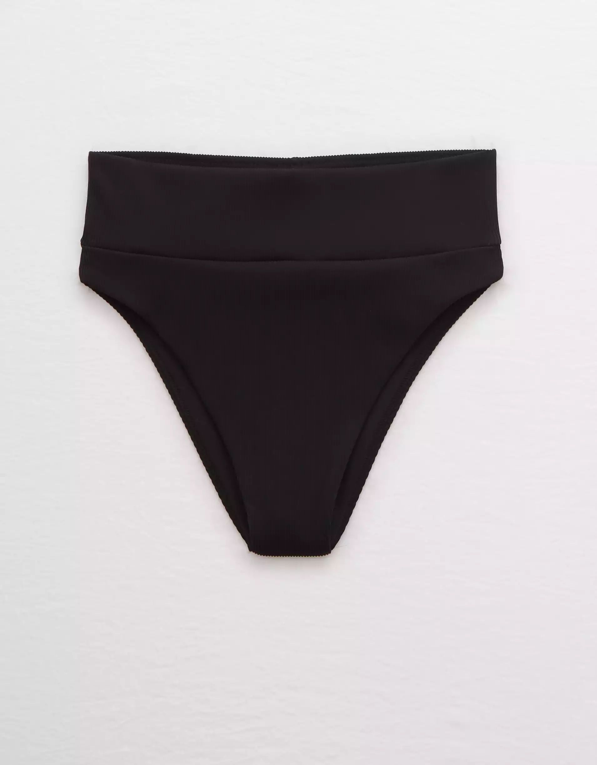 Aerie Ribbed High Cut Cheeky Bikini Bottom | American Eagle Outfitters (US & CA)