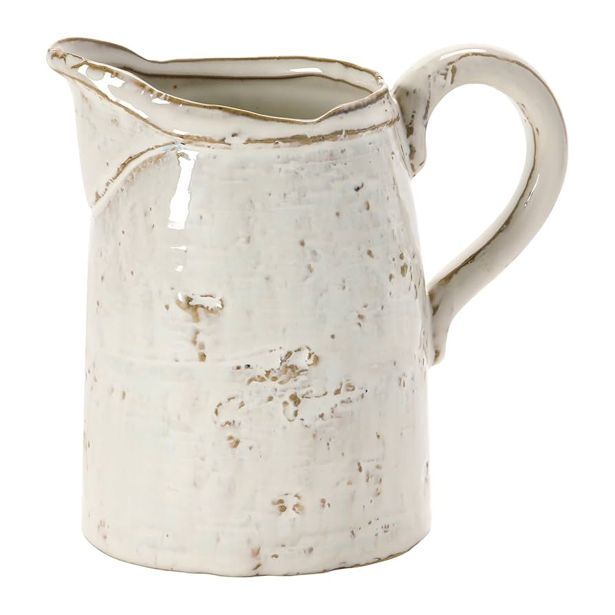 28 oz. Stoneware Pitcher, Reactive Glaze, White (Each One Will Vary) | Amazon (US)