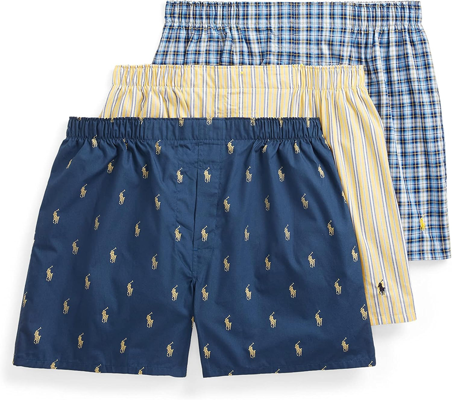 POLO Ralph Lauren Men's Classic Fit Cotton Woven Boxers 3-Pack | Amazon (US)