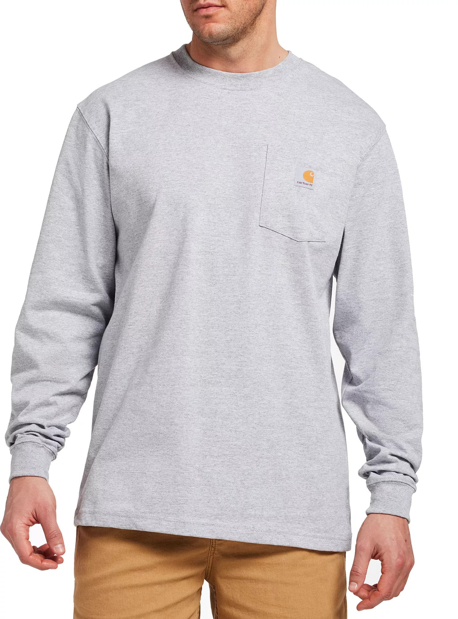 Carhartt Men's Workwear Long Sleeve Shirt, LT, Heather Grey | DICK'S Sporting Goods