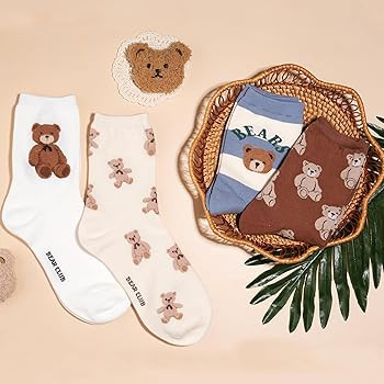 Kikiya Women's Cotton Crew Socks - Cute Smiley Face Funny Bow Fruit Graphic Crazy Animal - Ladies... | Amazon (US)