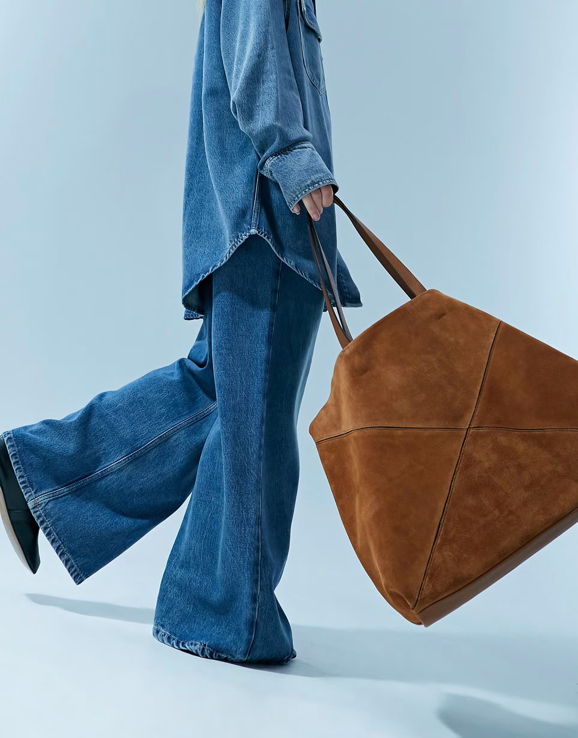 ASOS DESIGN premium suede tote bag in tan | ASOS (Global)
