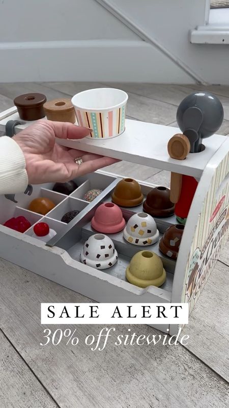 All toys are currently 30% off today for Black Friday.  I’m not sure how long it will last.  This is our favorite wooden ice cream stand all four of my boys have absolutely love this and I’ve gifted it numerous times.  
Best toddler gifts | wooden tops | learn through play | Pantene play | kids ice cream shop

#WoodenToys #GuestForKids #GuestForToddlers #ToySale #BlackFriday #PretendPlay #PretendPlayIceCreamStand 

#LTKVideo #LTKGiftGuide #LTKkids