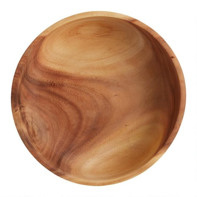 Acacia Wood Footed Serving Bowl | World Market