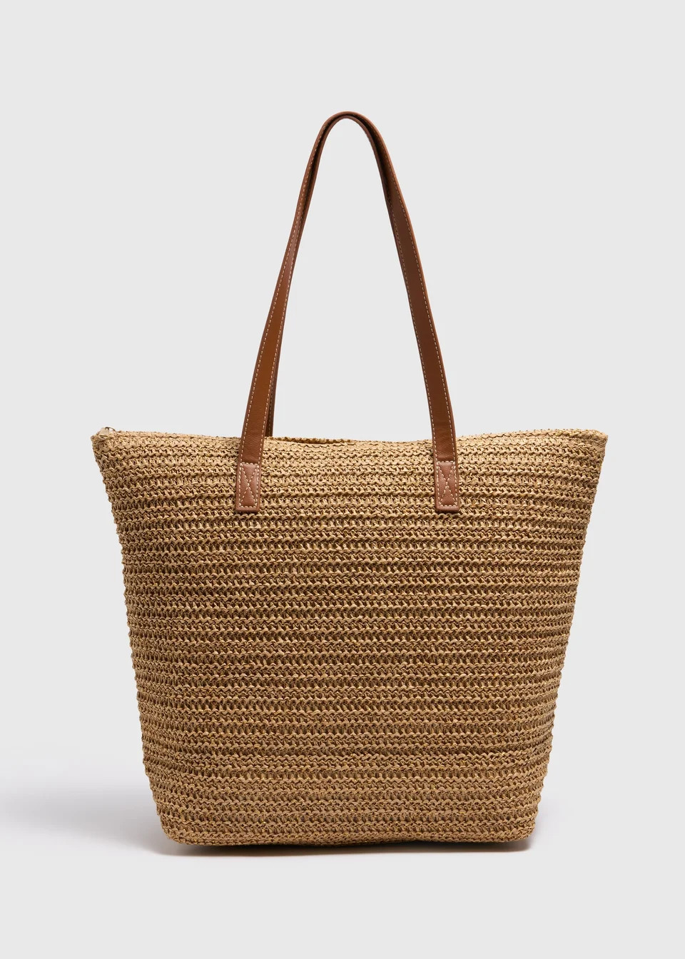 Natural Straw Shopper Tote Bag | Matalan (UK)