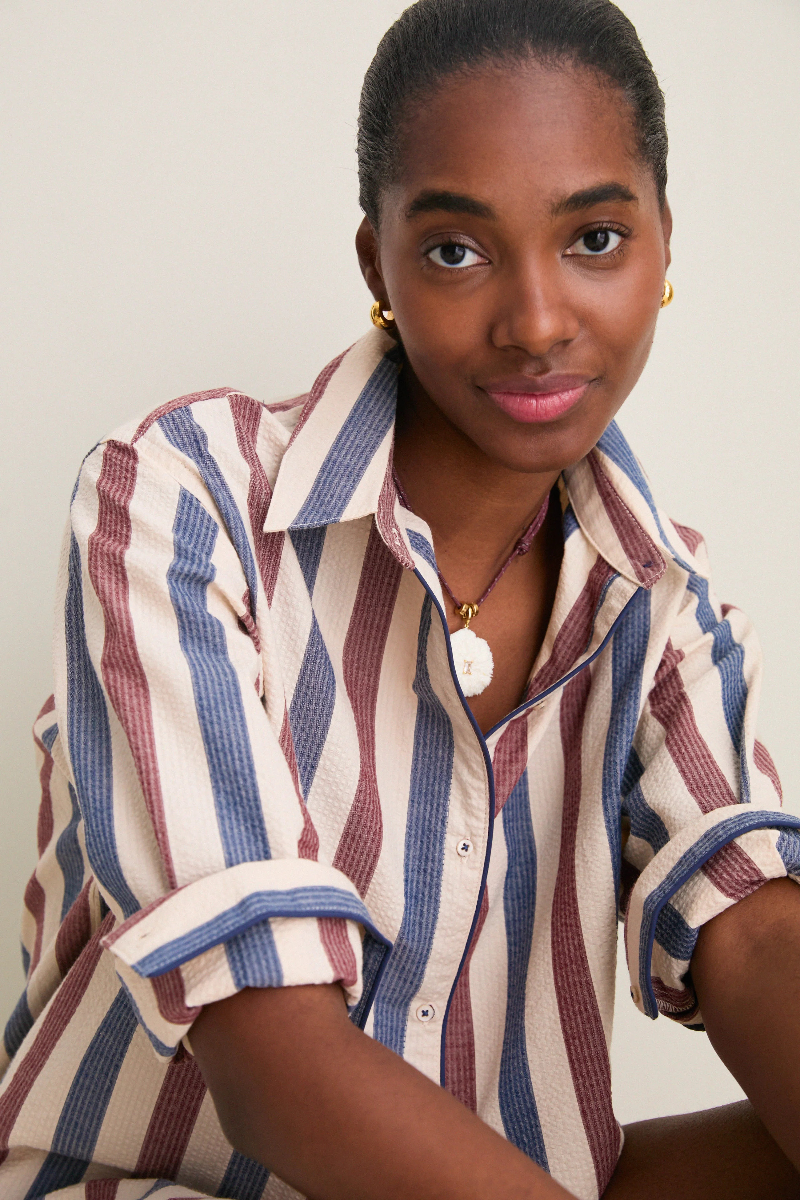 Boardwalk Stripe Seersucker Nadine Button Down | Tuckernuck (US)