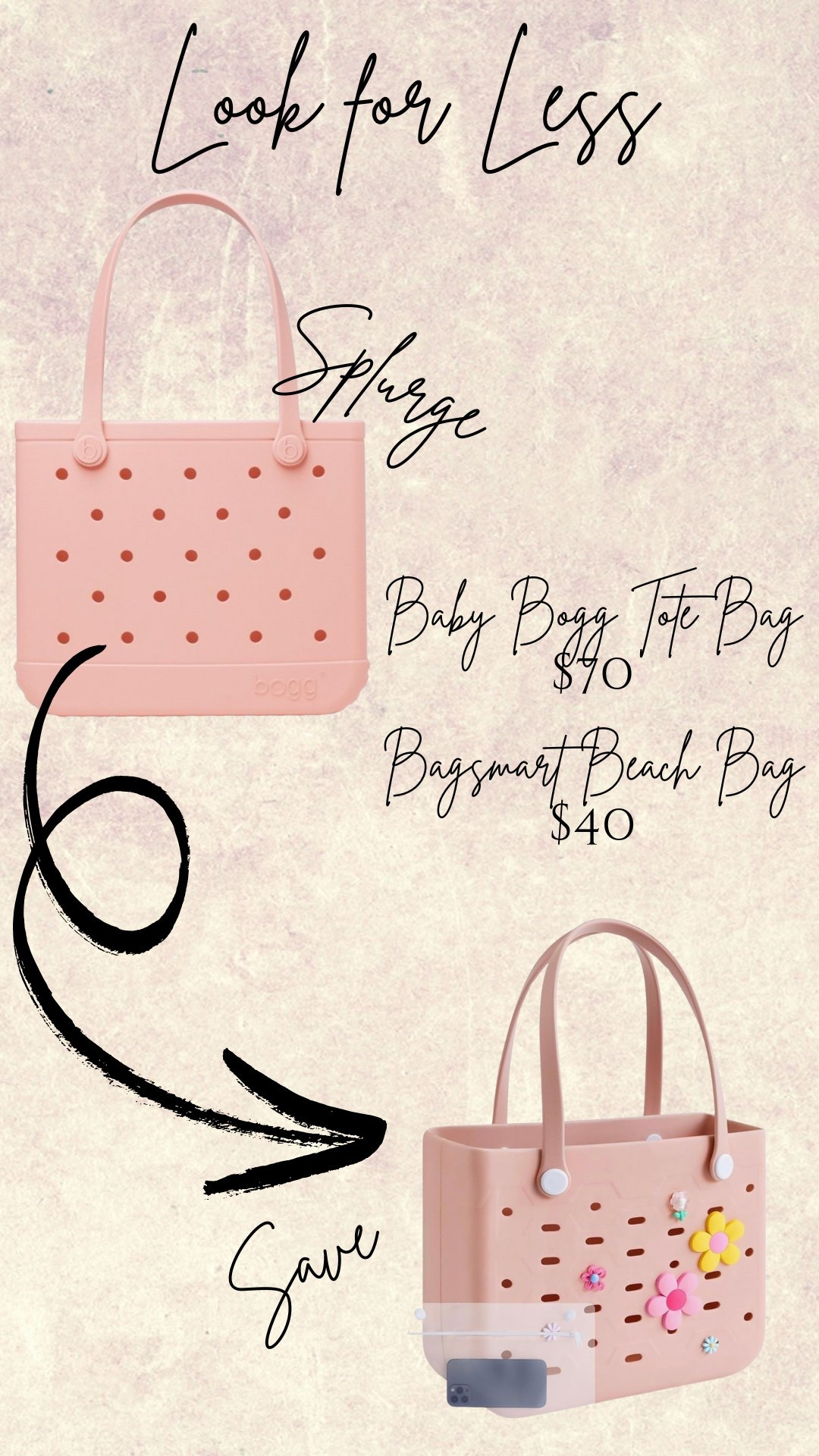 Get the look for less!
If the Bogg Bag isn’t in your budget right now, this adorable alternative gives the same beachy vibe—for less.


#LookForLess #BoggBagDupe #BeachBagFinds #LTKUnder50  #SummerOnABudget #TargetFinds #AffordableStyle #PoolDayEssentials #LTKSummerStyle #BeachReady #MomLifeHacks #BagOnABudget

#LTKSeasonal #LTKItBag #LTKSwim