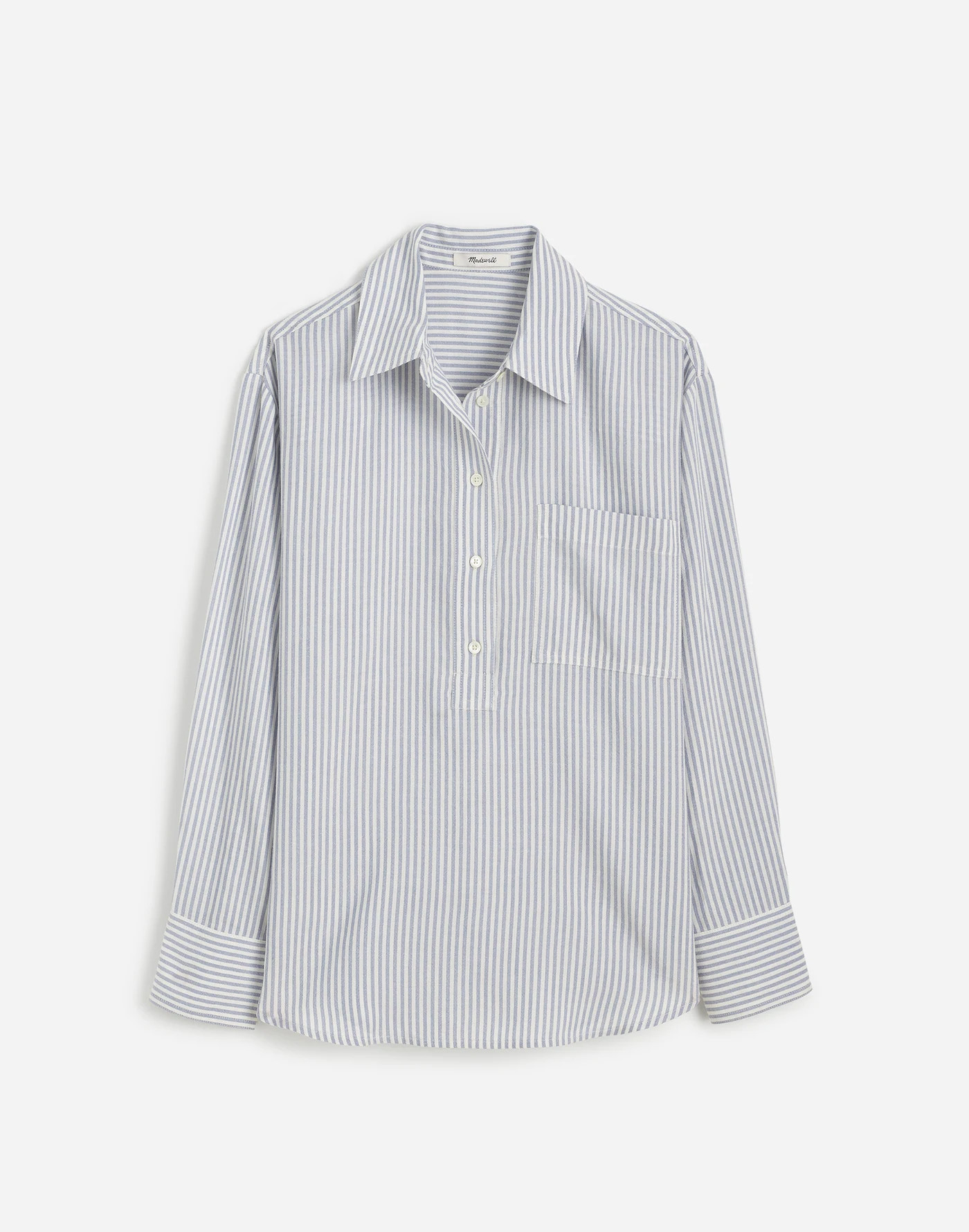 Drapey Long-Sleeve Popover Shirt in Stripe | Madewell
