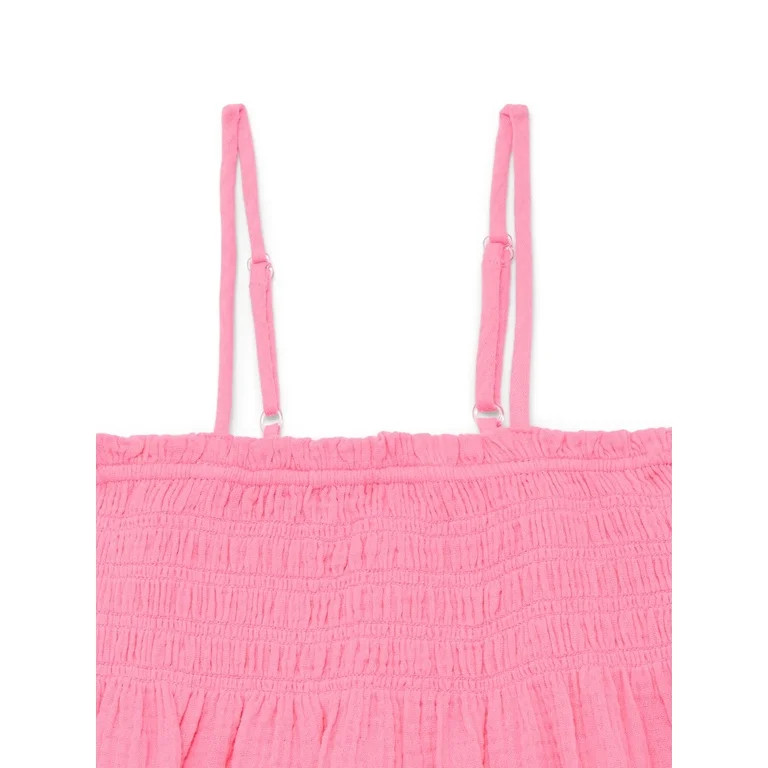 Wonder Nation Girls Smocked Spaghetti Strap Mini Dress Coverup, Sizes 4-18 | Walmart (US)