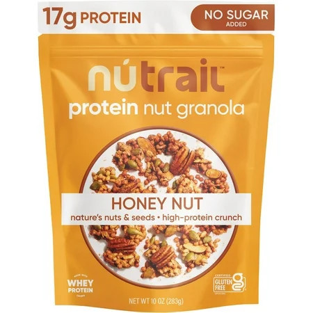 NuTrail 17g Protein Nut Granola Cereal, Honey Nut, No Sugar Added, Keto, Low Carb, Gluten Free, Grain Free, Healthy Breakfast 10 oz. 1 Count | Walmart (US)
