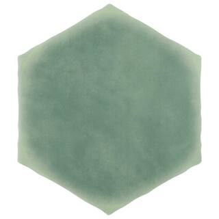 Merola Tile Palm Hex Green 6 in. x 7 in. Porcelain Floor and Wall Tile (2.97 sq. ft./Case) | The Home Depot
