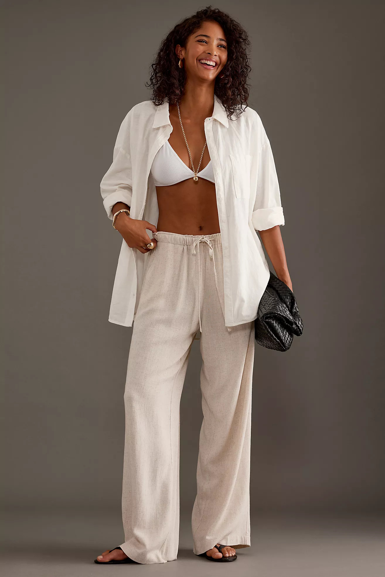 By Anthropologie Lorna Linen-Blend Relaxed Trousers | Anthropologie (UK)