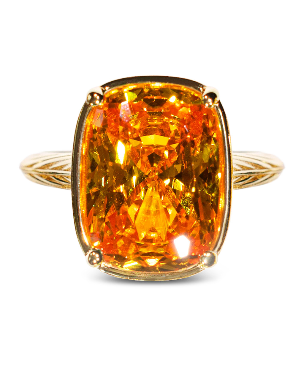 Sterling Silver Elongated Cushion Canary CZ Cocktail Ring | Sterling Forever