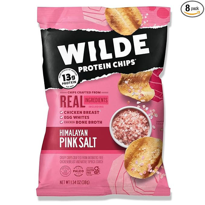 WILDE Himalayan Pink Salt Protein Chips, Thin and Crispy, High Protein, Keto Friendly, Made with ... | Amazon (US)