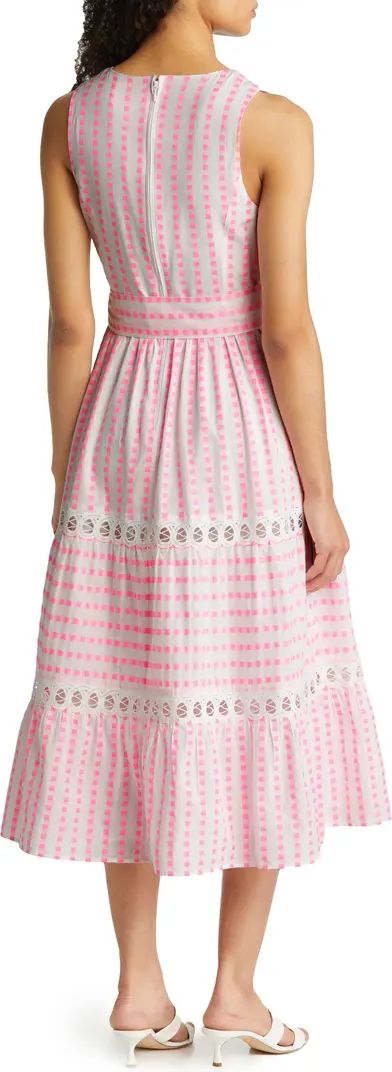 Maybella Gingham Lace Inset Cotton Dress | Nordstrom