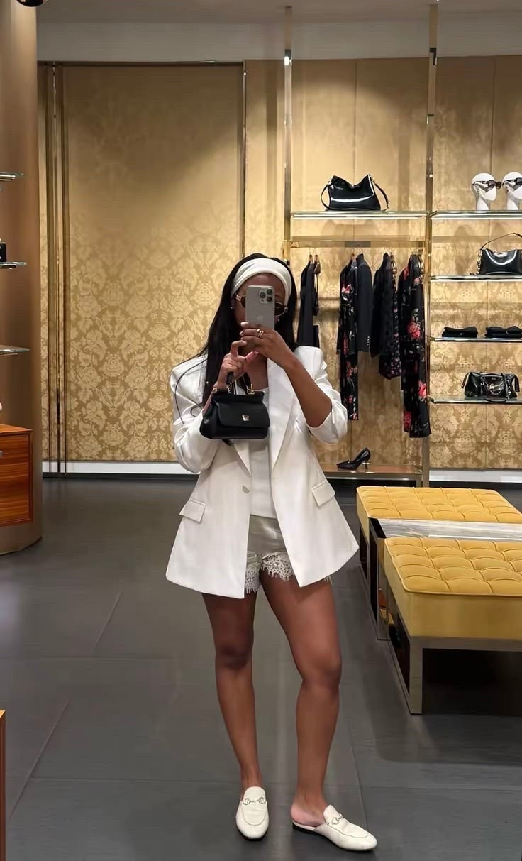 Satin lace shorts
White mules 
White blazer

#LTKootd #LTKMothersDay #LTKselfcare