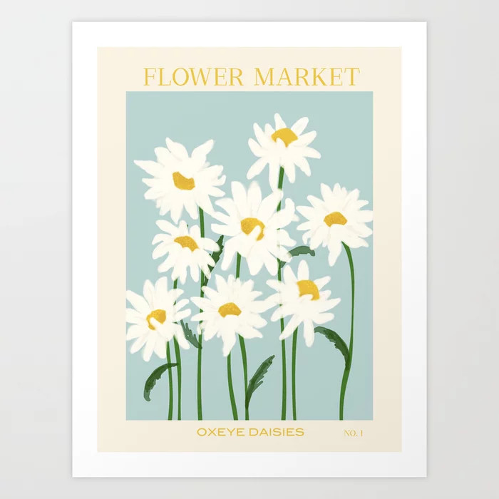 Flower Market - Oxeye daisies Art Print | Society6