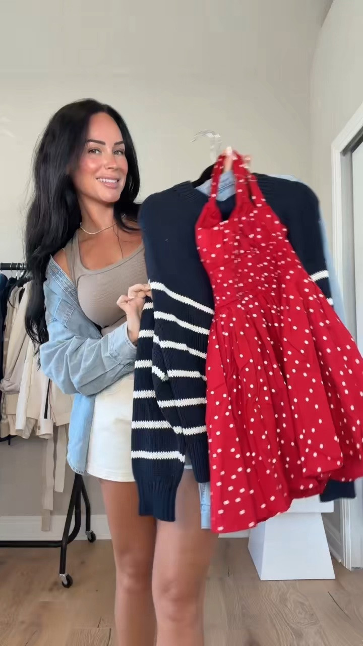 4th of July outfit inspo 🇺🇸 Which look is your favorite? ❤️🤍💙 I will have my outfit linked on my LTK. (outfit inspo section) 

My sizing 5’7, 145lbs, 32dd
I’m wearing size smalls


@Aritzia @abercrombie 4th of July outfit, Fourth of July outfit inspo, patriotic outfit, red white and blue outfit, summer outfit inspo, holiday weekend outfit, BBQ outfit, fireworks outfit, lake day outfit, all American style, blue and white dress, striped dress outfit, Abercrombie dress, Aritzia sweater, Aritzia denim jacket, summer layering, chic summer outfit, casual chic style, summer fashion, elevated basics, feminine outfit, classic summer style, Americana style, weekend outfit, summer dress outfit, vacation outfit, effortless style, Abercrombie style, Aritzia outfit, outfit inspiration, summer wardrobe staples