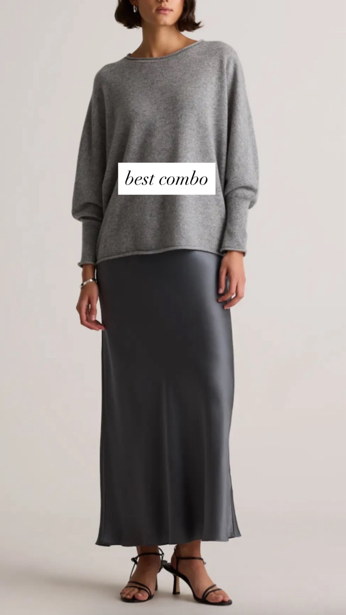This cashmere sweater + washable silk skirt is a great combo! @onequince #quincepartner 

#LTKStyleTip #LTKFindsUnder50 #LTKFindsUnder100