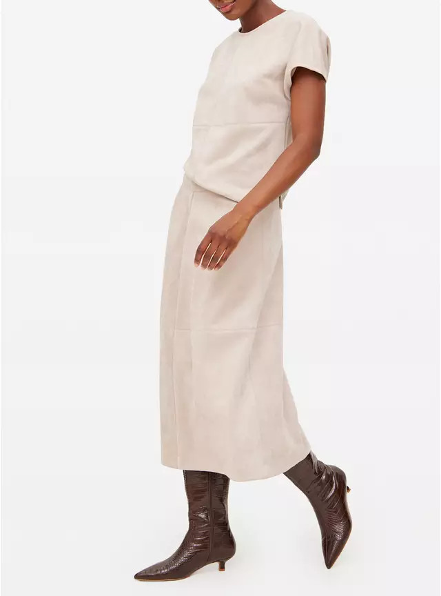 Beige Faux Suede Co-ord Midaxi Skirt 8 | Tu Clothing