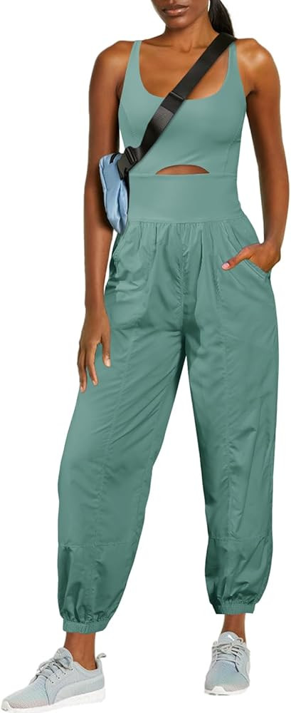 ReachMe Womens Running Onesie Workout Rompers Hiking Romper Outfits One Piece Workout Jumpsuits w... | Amazon (US)
