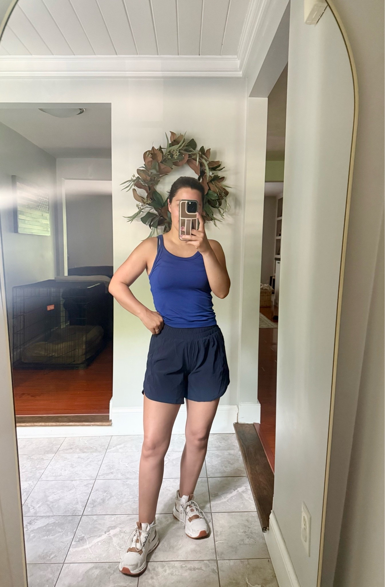 Walk ootd - size 4 top & shorts, sneakers are true to size. 

Casual outfits
Summer outfit
Athletic shorts
Activewear
Running shorts 
Petite outfits 
Gym outfit

#LTKPetite #LTKActive #LTKSeasonal