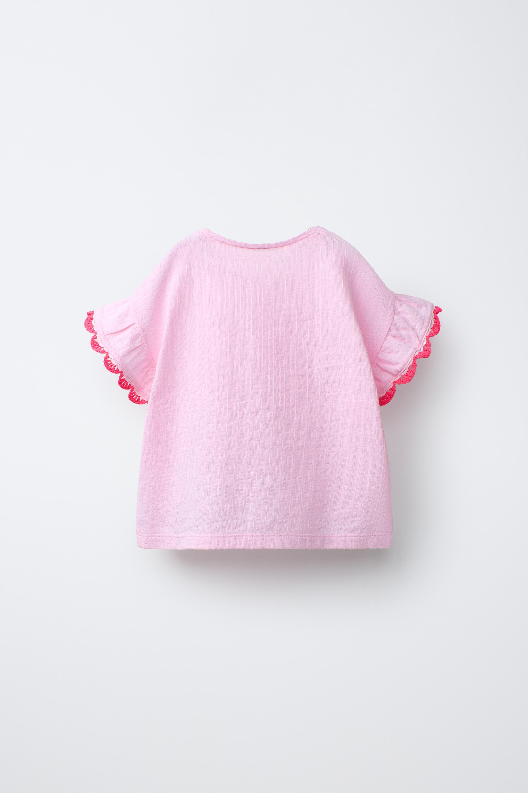 CROCHET RUFFLE T-SHIRT | Zara US