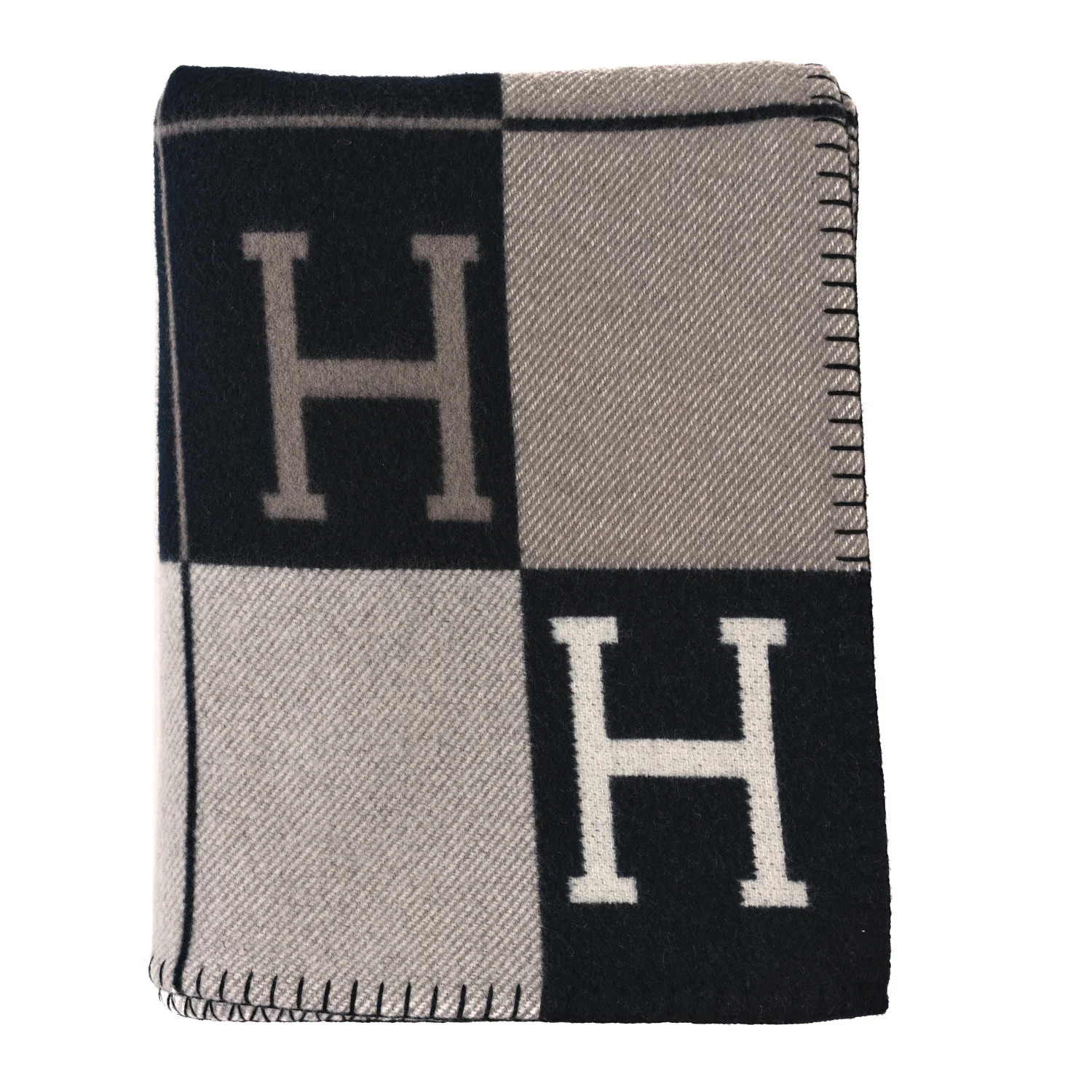 Wool Cashmere Avalon III Blanket Ecru Black | FASHIONPHILE (US)