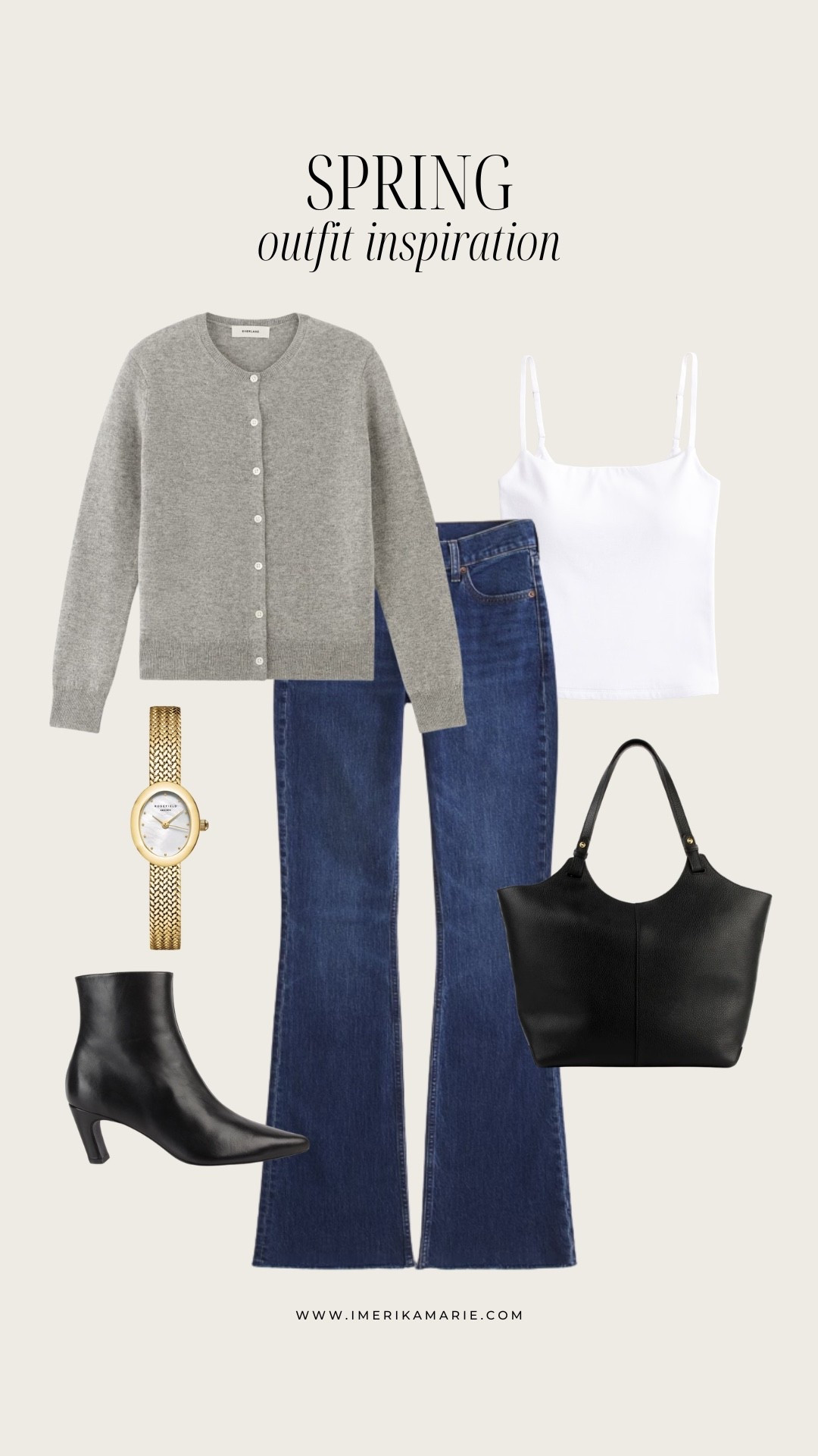 bootcut jeans outfit. dark wash bootcut jeans. light wash bootcut jeans. grey cardigan. black tote bag. black boots. watch. spring outfit
@abercrombie 

#LTKgrwm #LTKPetite #LTKootd